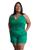 Macacão Feminino Plus Size Shorts Alfaiataria Social com Cinto Verde