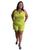 Macacão Feminino Plus Size Shorts Alfaiataria Social com Cinto Verde, Limão