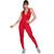 Macacão Fitness Com Bojo Vekyo Modas Longo Suplex Liso Roupa de Academia Malhar Feminino Vermelho