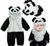 Macacão Infantil Fantasia Parmalat Bebê Urso Panda Branco