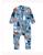 Macacão Infantil Roupa Bebê Infantil Macaquinho Pijama Longo Comprido Zíper Floresta Azul Azul