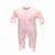 Macacão Longo Com Pé Básico Bebê Algodão Saída Maternidade Fácil de Vestir Roupa Recém Nascido Frio Rosa