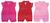 Macacão Manga Curta Bebê Recém-nascido Menina Kit Com 3 Peças Rosa, Vermelho, Pink