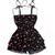 Macacão Vestido Infantil Mini Diva Moda Blogueirinha Luxo Preto floral, 172