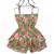 Macacão Vestido Infantil Mini Diva Moda Blogueirinha Luxo Verde floral, 172