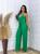 Macaquinho feminino moda x macacão longo veste frente e costa conjunto tamanho unico do 38 ao 48 Verde bandeira