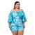 Macaquinho Plus Size Feminino Ciganinha Manga Flare 0501 Azul