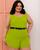 Macaquinho Plus Size Feminino com Cinto 0448 Verde neon