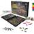 Maleta escolar parque dos dinossauros pintura colorida infantil giz canetinhas aquarela c/ 86 pcs Preto