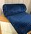 Manta Cobertor Super King 2,80m x 2,50m Canelado Soft Preta Azul