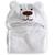 Manta Cobertor Toalha de Banho com Capuz para Bebê Criança Lorben Manto Bichinhos Fleece Macio Urso Branco