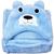 Manta Cobertor Toalha de Banho com Capuz para Bebê Criança Lorben Manto Bichinhos Fleece Macio Urso Azul