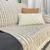 Manta colcha decorativa para sofá ou cama safira 2,30 x 1,40  em algodão premium CINZA/CRU LISTRADO