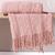 Manta Sofá Tricot Decorativa 127x152 Toque Super Macio Rosa Misty
