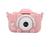 Maquina Fotográfica Infantil Digital Gatinho Rosa Tira Foto Rosa