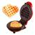 Máquina Waffle Elétrica Antiaderente Grill Multiuso Portátil 220V Vermelho
