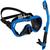 Máscara de Mergulho Antiembaçamento com Snorkel Atlantic Azul, Lente transparente