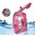 Máscara de Mergulho Infantil Natação Praia Mar Piscina Snorkel Full Face Antiembaçante Suporte Câmera Acessórios Rosa