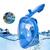 Máscara de Mergulho Infantil Snorkel Full Face Antiembaçante Suporte Câmera Acessórios Natação Praia Mar Piscina Azul
