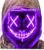 Mascara Led Neon Fio Duplo Para festas Halloween Carnaval Roxo