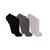 Meia sapatilha masculina soquete esportiva kit 3 pares Branco cinza preto