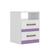 Mesa de Cabeceira Apolo Color Flex com 2 Gavetas Branco/Lilás - PR Móveis Branco/Lilás
