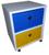 Mesa de cabeceira  gaveteiro Organibox com 2 gavetas e rodízios 32x39,5x30 cm Amarelo, Azul