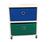 Mesa de cabeceira  gaveteiro Organibox com 2 gavetas e rodízios 32x39,5x30 cm Verde, Azul