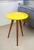 Mesa de canto/lateral Carol laqueada c/vidro 45cm Amarelo