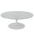 Mesa de Centro Saarinen Redonda 107 cm Madeira Base Branca Laca Branca