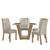 Mesa de Jantar 120x80 com 4 Cadeiras Apogeu Amêndoa/Off White/Linho Bege - Móveis Lopas Amêndoa/Off White/Linho Bege