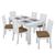 Mesa de Jantar 200x90 com 6 Cadeiras Athenas Branco/Corino Caramelo - Móveis Lopas Corino Caramelo