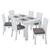 Mesa de Jantar 200x90 com 6 Cadeiras Athenas Branco/Veludo Capuccino - Móveis Lopas Veludo Capuccino