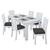 Mesa de Jantar 200x90 com 6 Cadeiras Athenas Branco/Veludo Marrom - Móveis Lopas Veludo Marrom 
