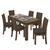 Mesa de Jantar 200x90 com 6 Cadeiras Athenas Imbuia/Veludo Marrom - Móveis Lopas Veludo Marrom 