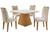 Mesa de Jantar 4 Cadeiras Retangular Rufato Imbuia e Off White