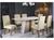 Mesa de Jantar 6 Cadeiras Retangular Mel Cinza e Grafite Viero Móveis Roma Off-White, Imbuia e Pastel