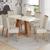 Mesa de Jantar 6 Lugares Lins/Bella com Vidro Nature/Off White/Linho - Henn Bege