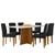 Mesa de Jantar Anitta 160x90 com 6 Cadeiras Ana - New Ceval Ypê/Off White/Veludo Preto