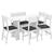 Mesa De Jantar Com 6 Cadeiras Milano Cor Branco Preto Poliman Branco e Preto