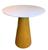 Mesa de Jantar Cone 60 cm Base Madeira Freijó Tampo Laqueado Branco Marrom