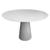 Mesa de Jantar Cone Cimento Queimado 110 cm Tampo Laqueado Branco