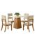 Mesa de Jantar Dora Tampo de MDF com 4 Cadeiras Milla - Móveis Henn Nature/Off White/Suede Linho