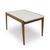 Mesa de Jantar Extensível Lenna 1,20 / 1,65m com Vidro - 1314 AS-Castanho Claro/Off White Laca