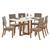 Mesa de Jantar Natalí Tampo de MDF com 6 Cadeiras Milla - Móveis Henn Nature/Off White/Veludo Marrom Amêndoa