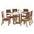 Mesa de Jantar Natalí Tampo de MDF com 6 Cadeiras Milla Plus - Móveis Henn Nature/Off White/Corano Caramelo