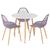 Mesa de jantar redonda 80 cm branco + 3 cadeiras Clarice Cloe Fendi