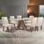 Mesa de Jantar Retangular Kyra 170x90cm Chocolate/off White com 6 Cadeiras Canela - Suede Cru BRANCO