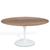 Mesa De Jantar  Saarinen Redonda 124 cm Madeira Base Branca Mezzo Castani