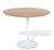 Mesa De Jantar  Saarinen Redonda 124 cm Madeira Base Branca Freijó